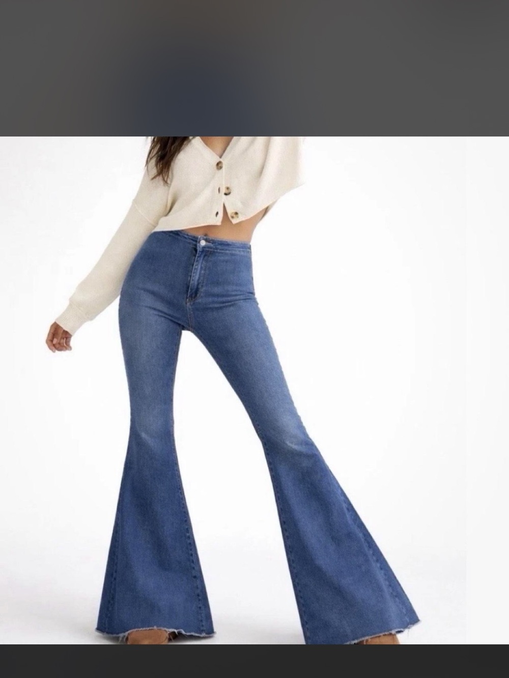 We The Free Mid-Rise Blue Flare Jeans